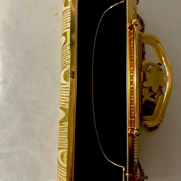 RARE Vintage Italy Seashell Bag Clamshell Clutch Gold Shell Purse - Picture 2 of 6